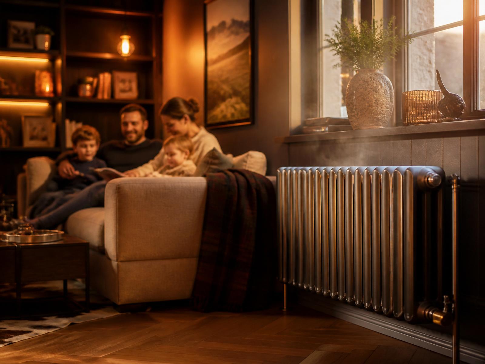 Warm Scottish family home with hot radiator
